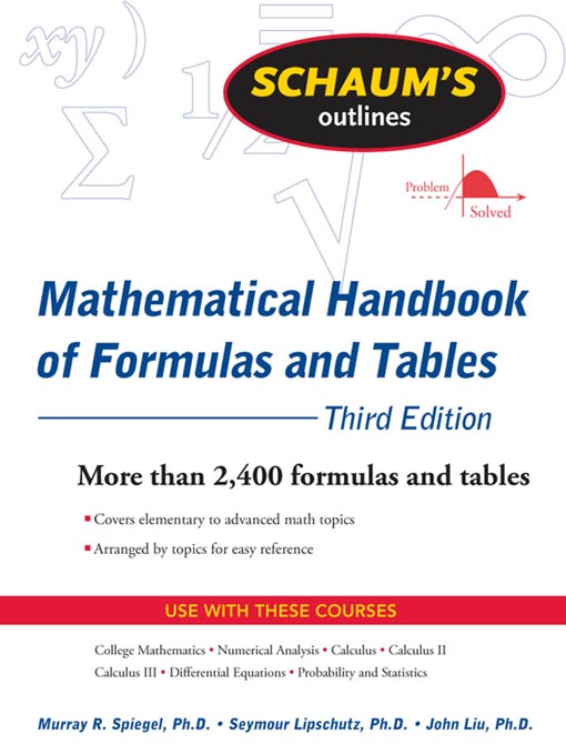 Title details for Mathematical Handbook of Formulas and Tables by Murray Spiegel - Available